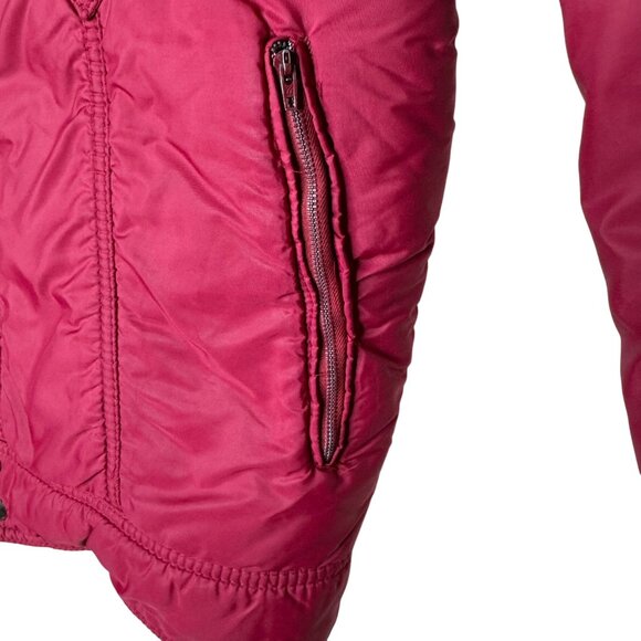 Vintage 70s Red Goose Down Puffer Jacket, Snap & Zip Closure, Trucker-Style Cut - Picture 5 of 11